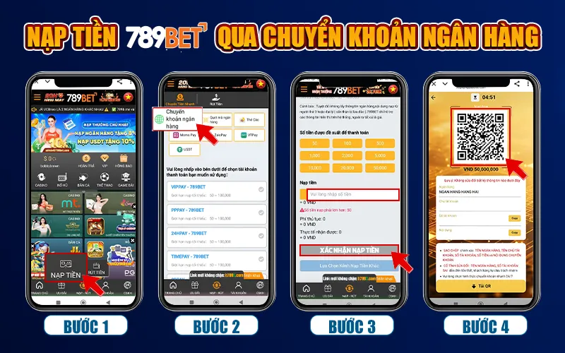 Nạp tiền 789BET qua chuyển khoản ngân hàng